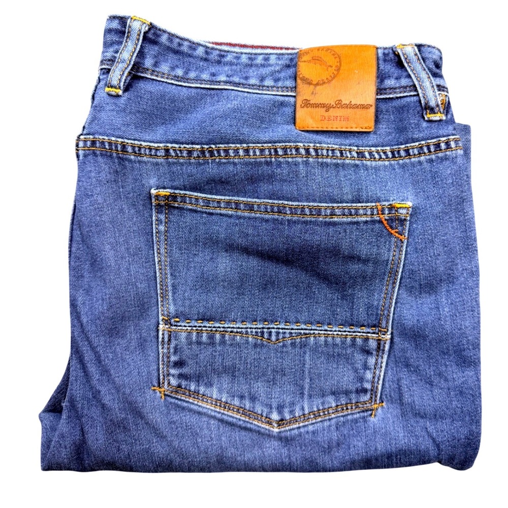 Tommy Bahama Denim Mens 38x32 Blue Straight Leg Jeans Medium Wash Relaxed Casual